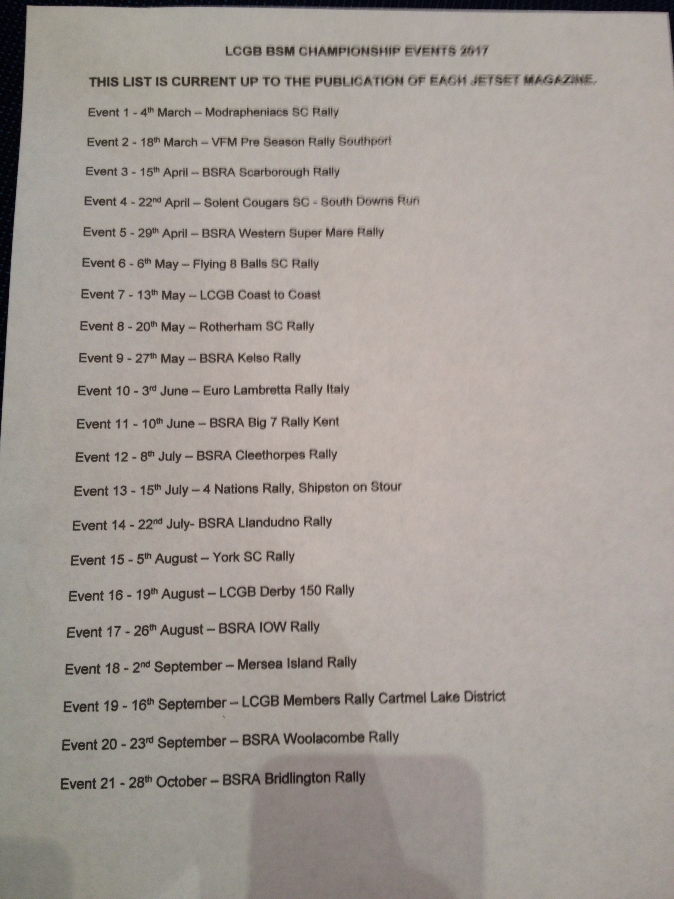 Lambretta Club of Great Britain 2017